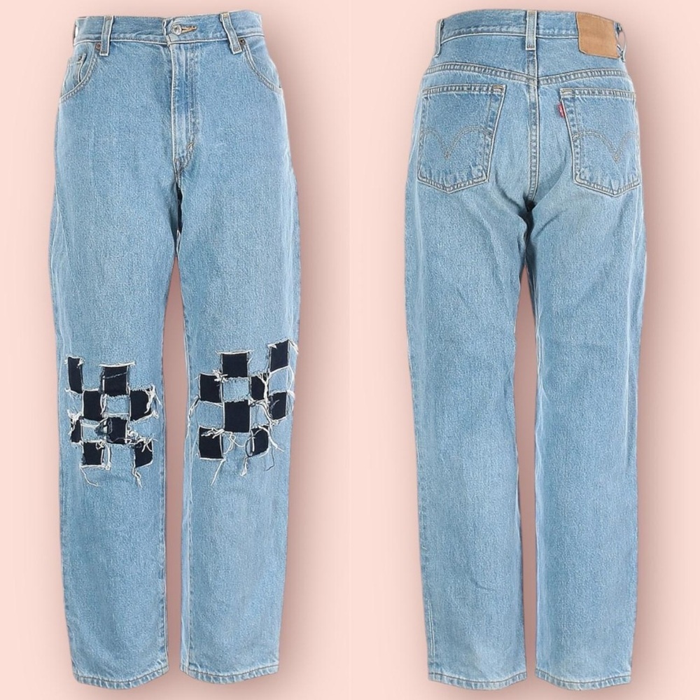 Vintage Levi’s High Waist Checkered Denim Jeans